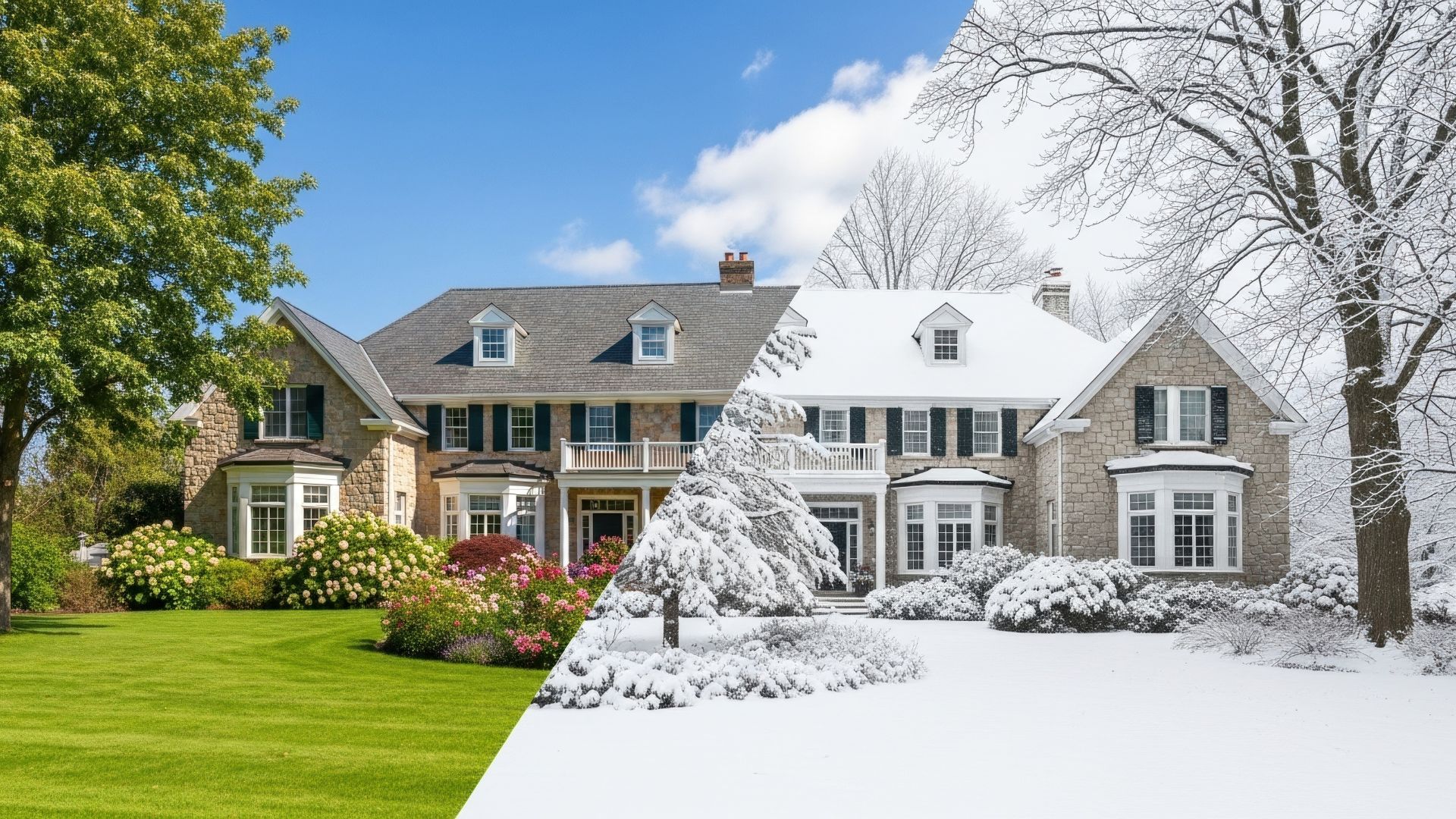 summer compared to winter lawn