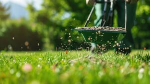 fertilizing lawn